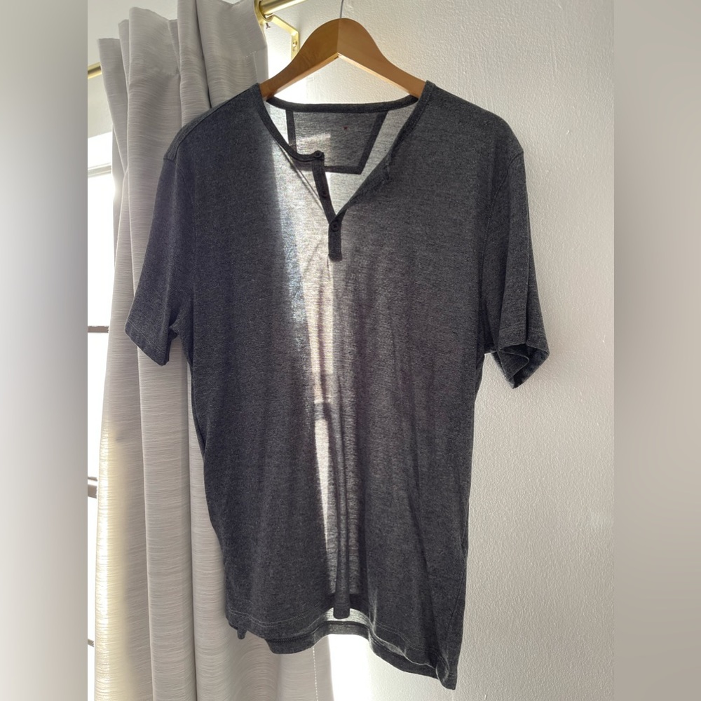 John varvatos shirt sleeve Henley grey
